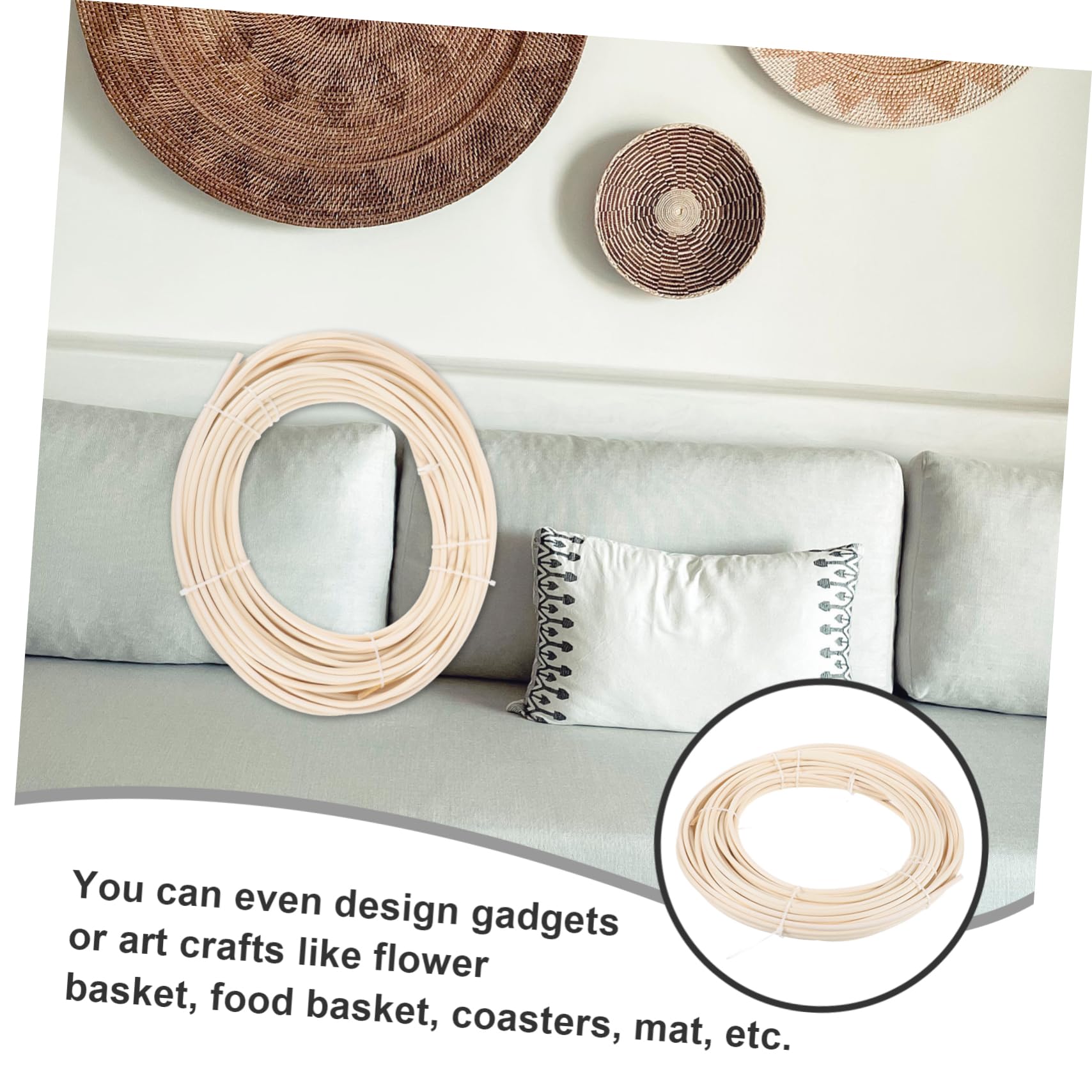 Gogogmee Rattan Chair Weaving Material Cane Webbing Roll Repair Rattan Sturdy and Durable Material