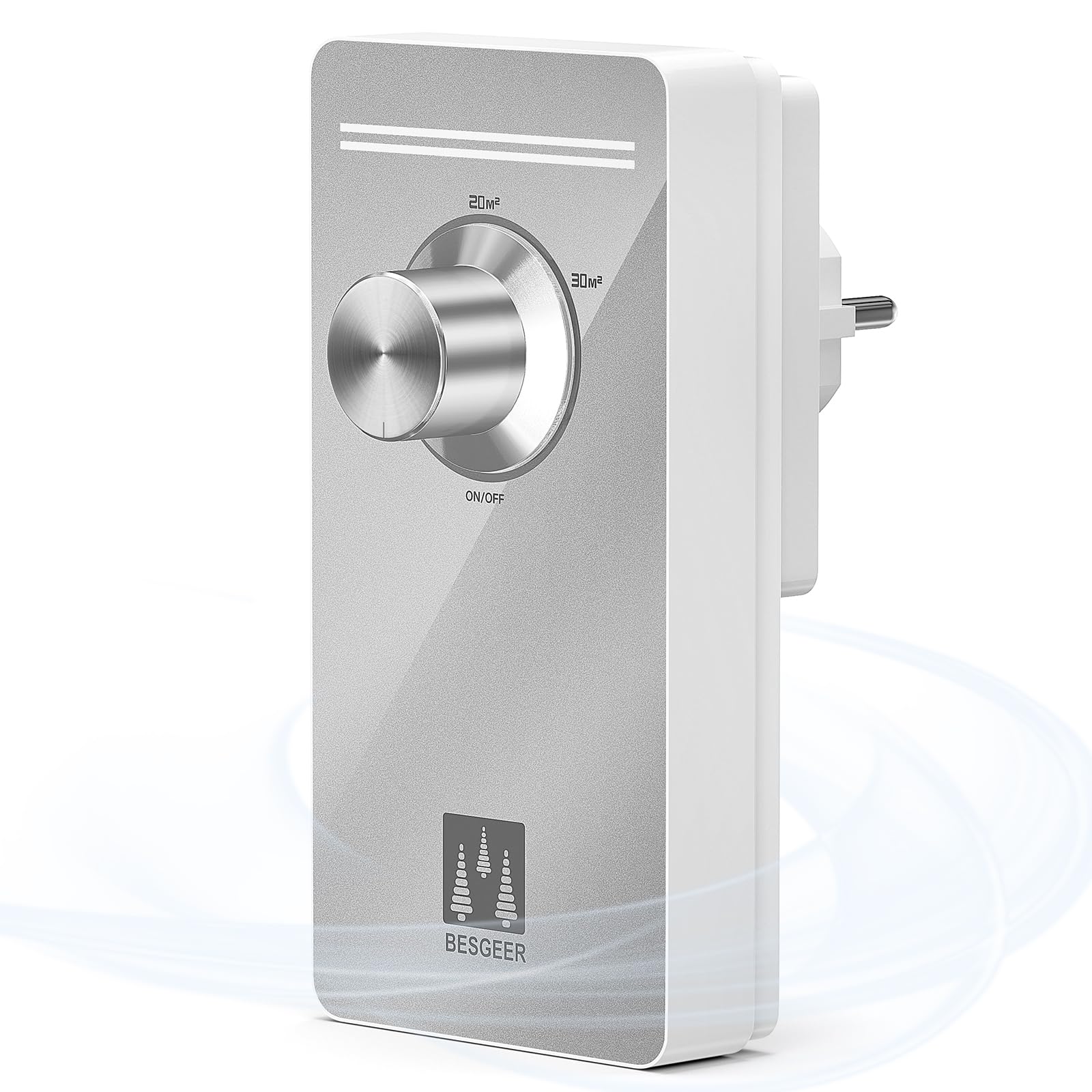 Luftreiniger Ozongenerator Geruchskiller, Air Ozonizer Ozon Ionizer Generator, Heim Air Purifier Ozongerät Ozonisator für Zimmer, Rauch, Badezimmer, Haustiere, Formaldehyd und Geruch (Silber)