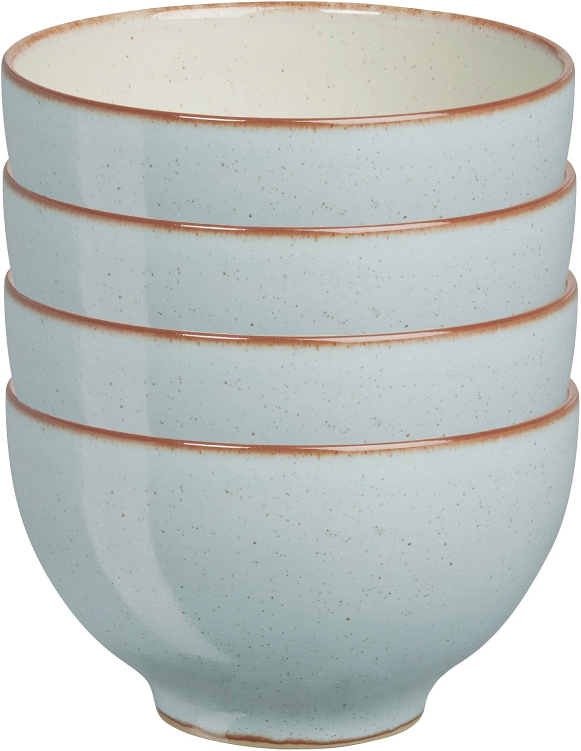 Denby - Heritage Pavilion Small Bowls Set of 4-10.5oz Capacity - Dishwasher, Microwave Safe - Two Tone Grey Glaze - Ceramic Stoneware - Tableware for Cereal, Pasta, Soups or Rice