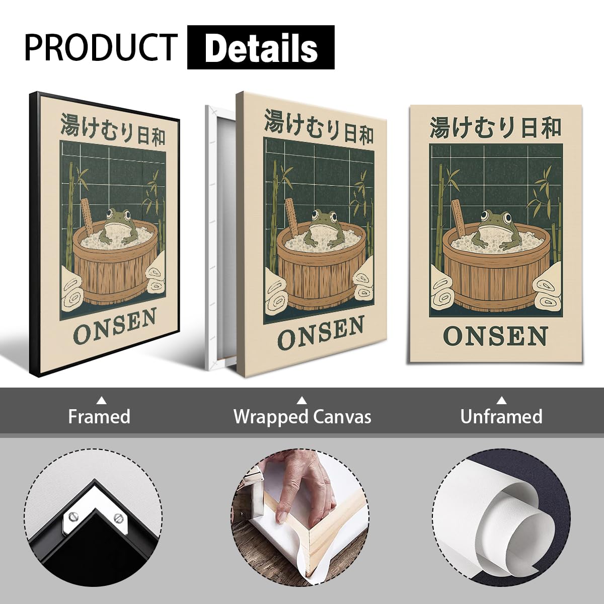 Amazon.com: XMJJQQ Japanese Canvas Wall Art, Frog In Bathtub Enjoy