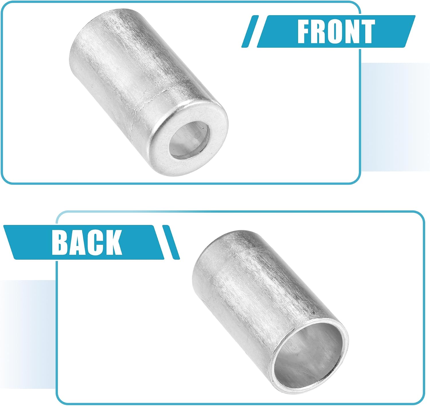 uxcell 20pcs Car Aluminum Cylindrical Air Conditioner Pipe Joint Fitting Sleeve 10mm 16mm Hole Dia