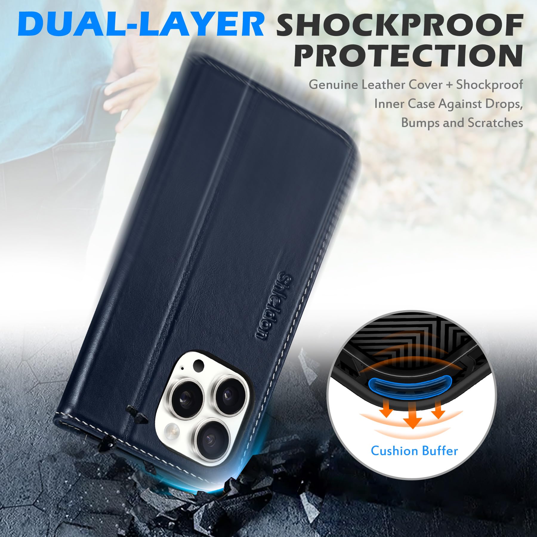 TechProtection MagSafe iPhone 16 Pro Max hoesje met koord zwart & beige