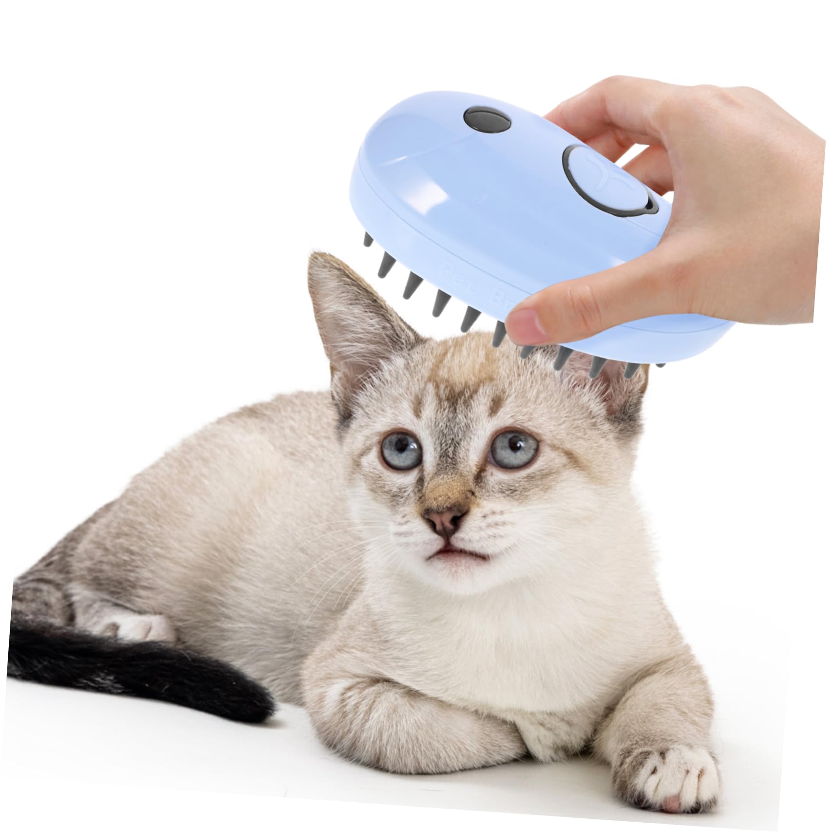 VANZACK 5piezas Cepillo De Vapor Autolimpiante Para Gatos Masaje Cepillo Multifuncional Para Eliminar Pelo Enredado y Bañar