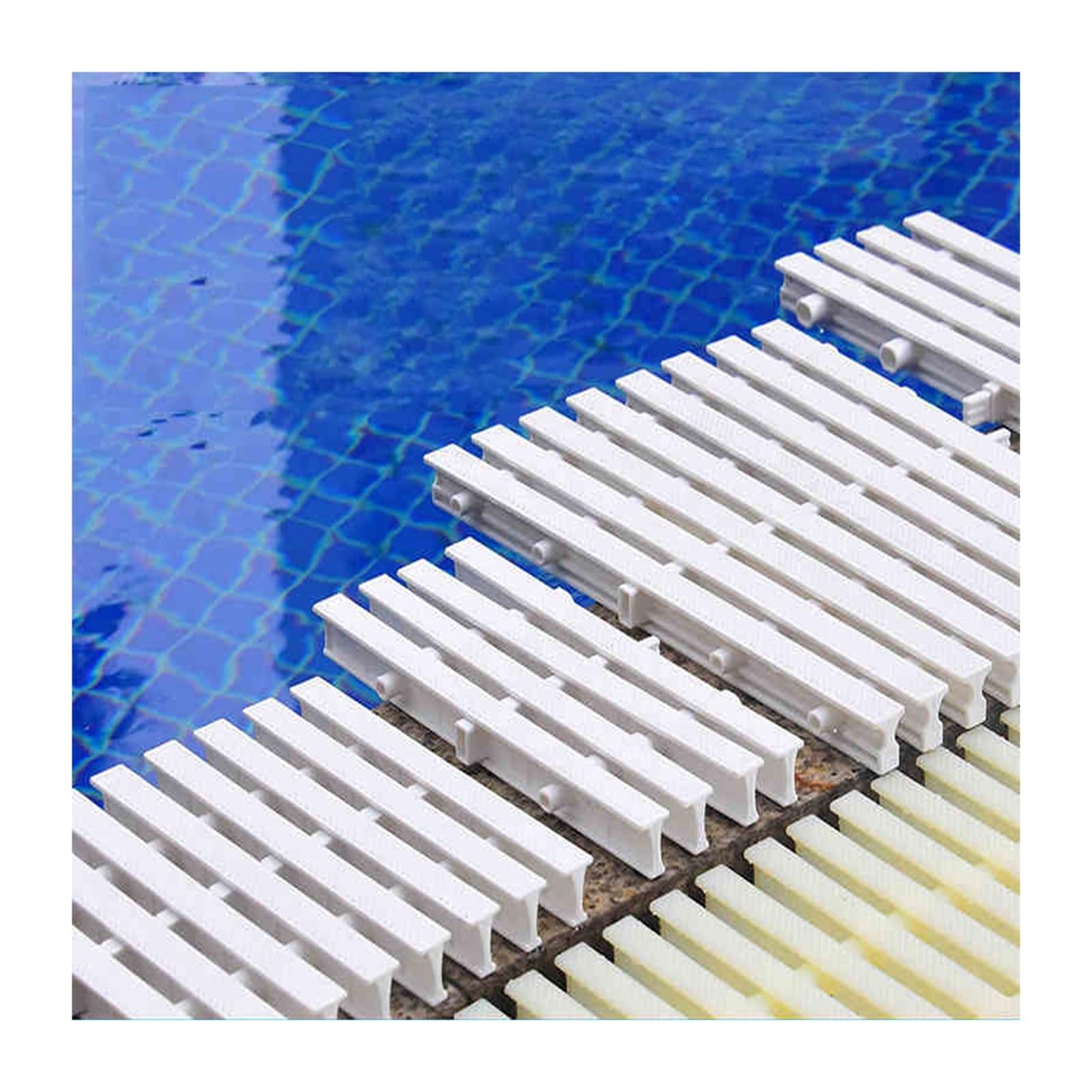 GJMSSMY Swimming Pool Drainage Overflow Grate - 2 Pack White ABS Rectangle Grating for Driveways, Patios & Pools - Durable & Efficient Water Drainage Solution (30x100cm)