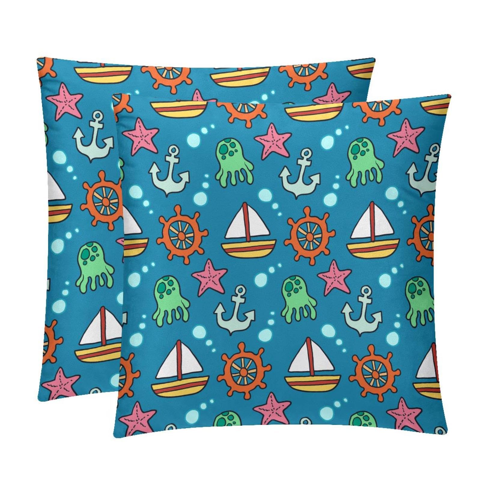 TDGKPZ Sailing Throw Pillow Covers 2 Pack Cushion Cases Decorative Pillow Cases Home Decor 45x45cm