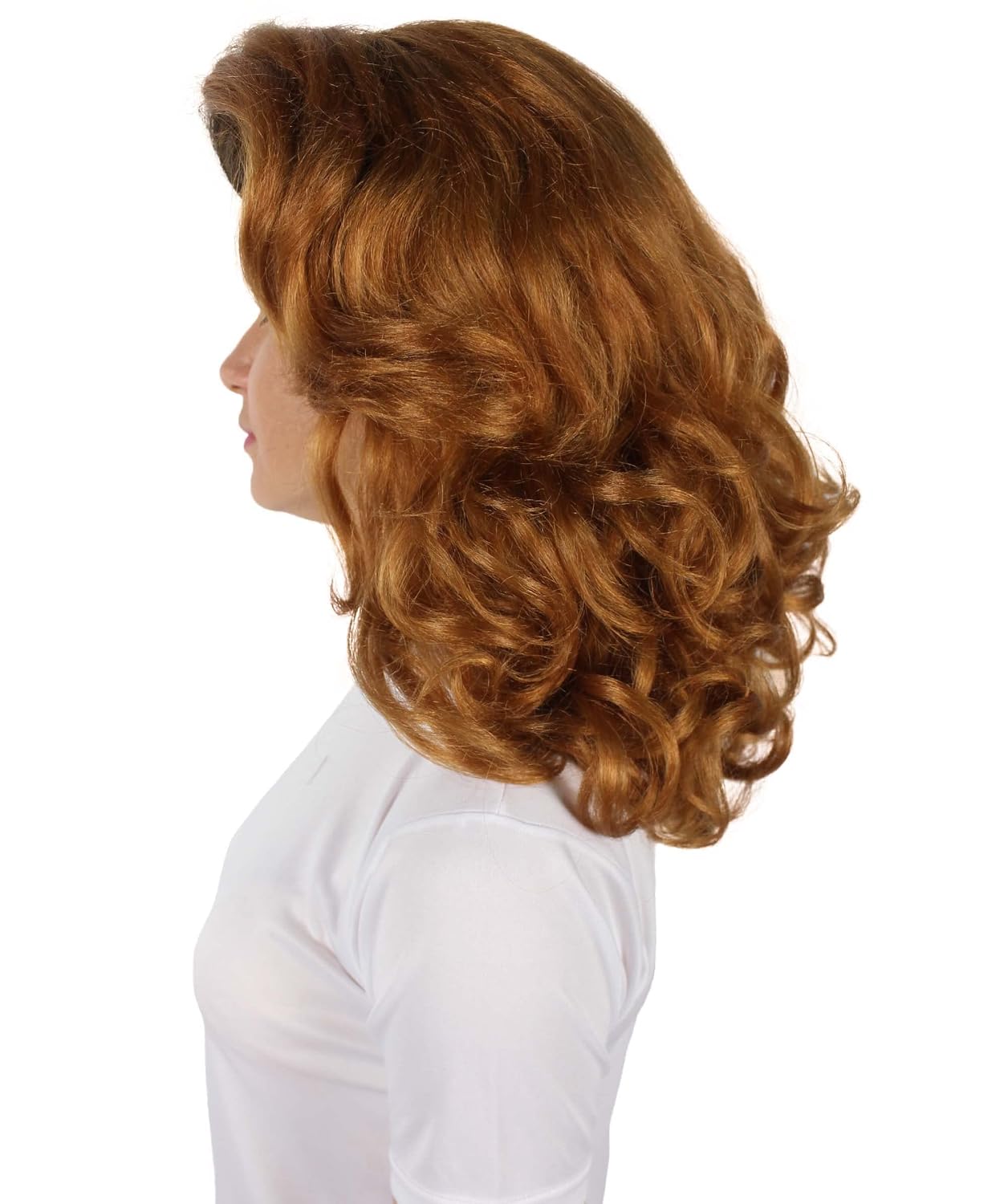 HPO Adult Unisex Reality Show Drag Retro Brown Wavy Miss America Wig, Synthetic Soft Fibers, Perfect for your Halloween & Cosplay Party!