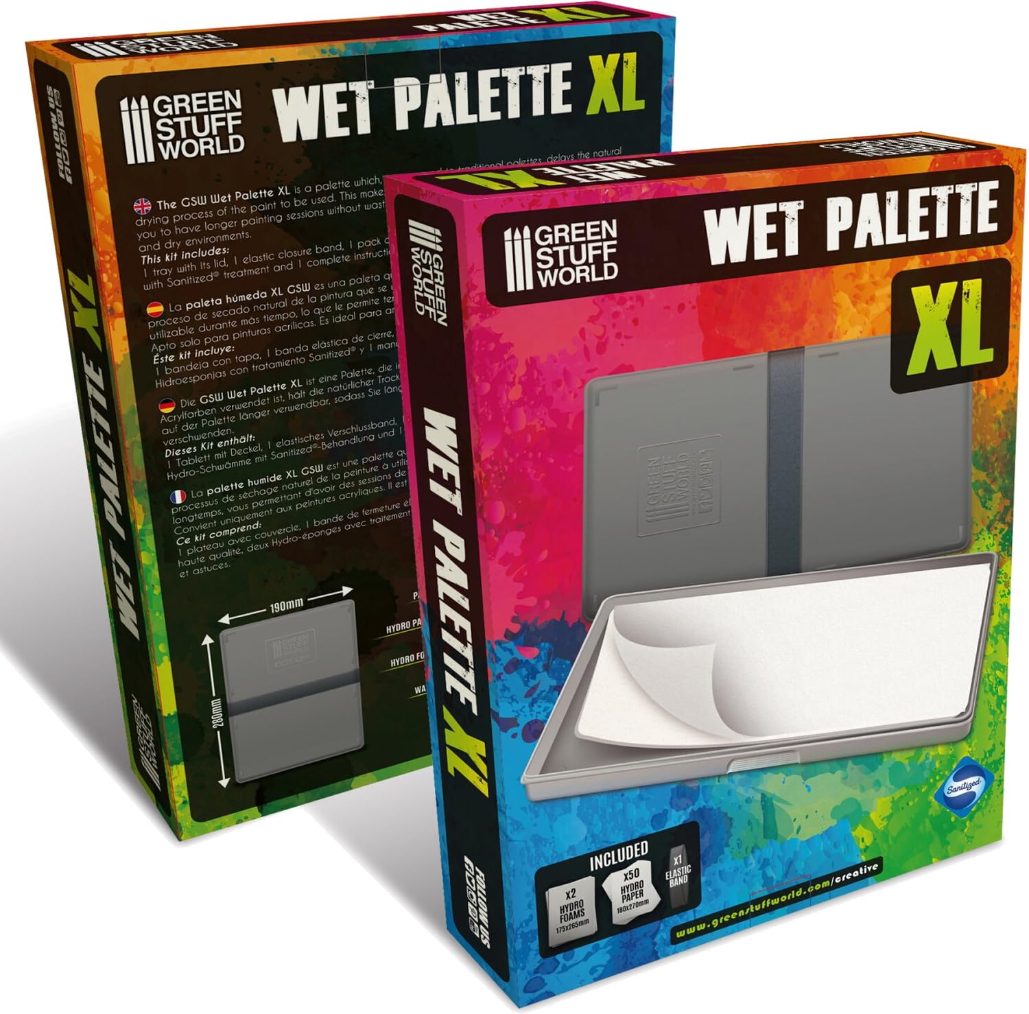 Green Stuff World Wet Palette XL Large - Wet Palette XL Antibatterica per dipingere figure in miniatura con colori acrilici