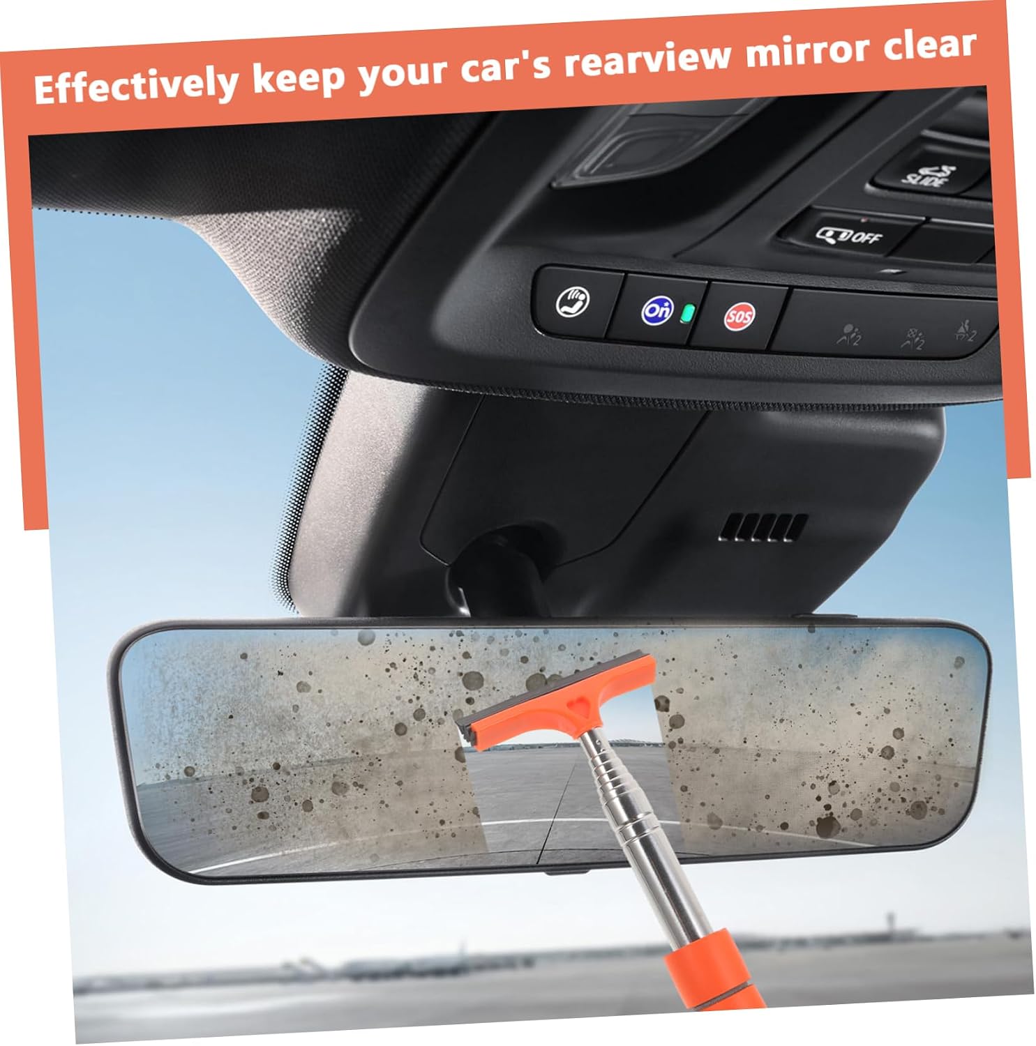 Car Rearview Mirror Wipe Squeegee Tool Retractable Window Cleaner for Safe and Car Cleaning for Rainy and Foggy Weather