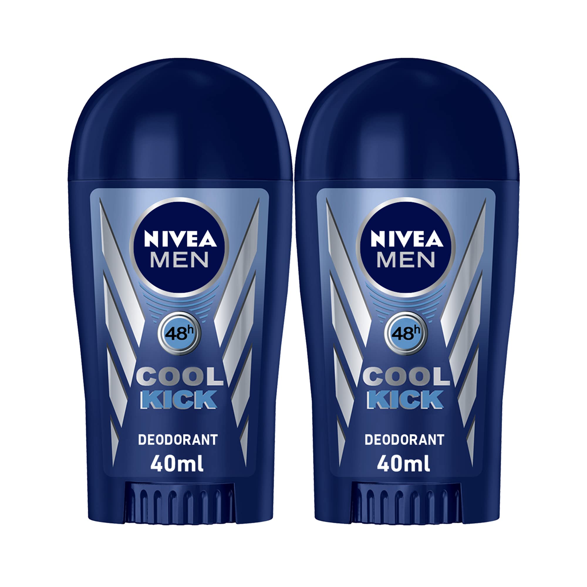 NIVEAMEN Deodorant Stick for Men, Cool Kick Fresh Scent, 2x40ml