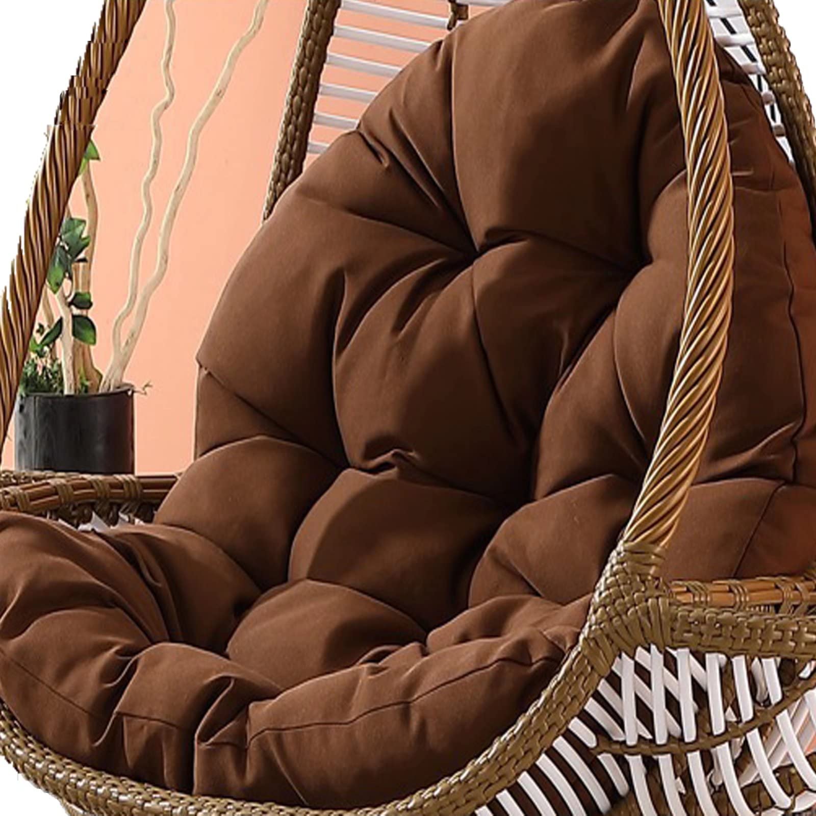 ERTsrhFD Hanging Swing Chair Seat Cushion, Thick Hammock Indoor Outdoor Garden Mat Pads for Chairs(Brown)