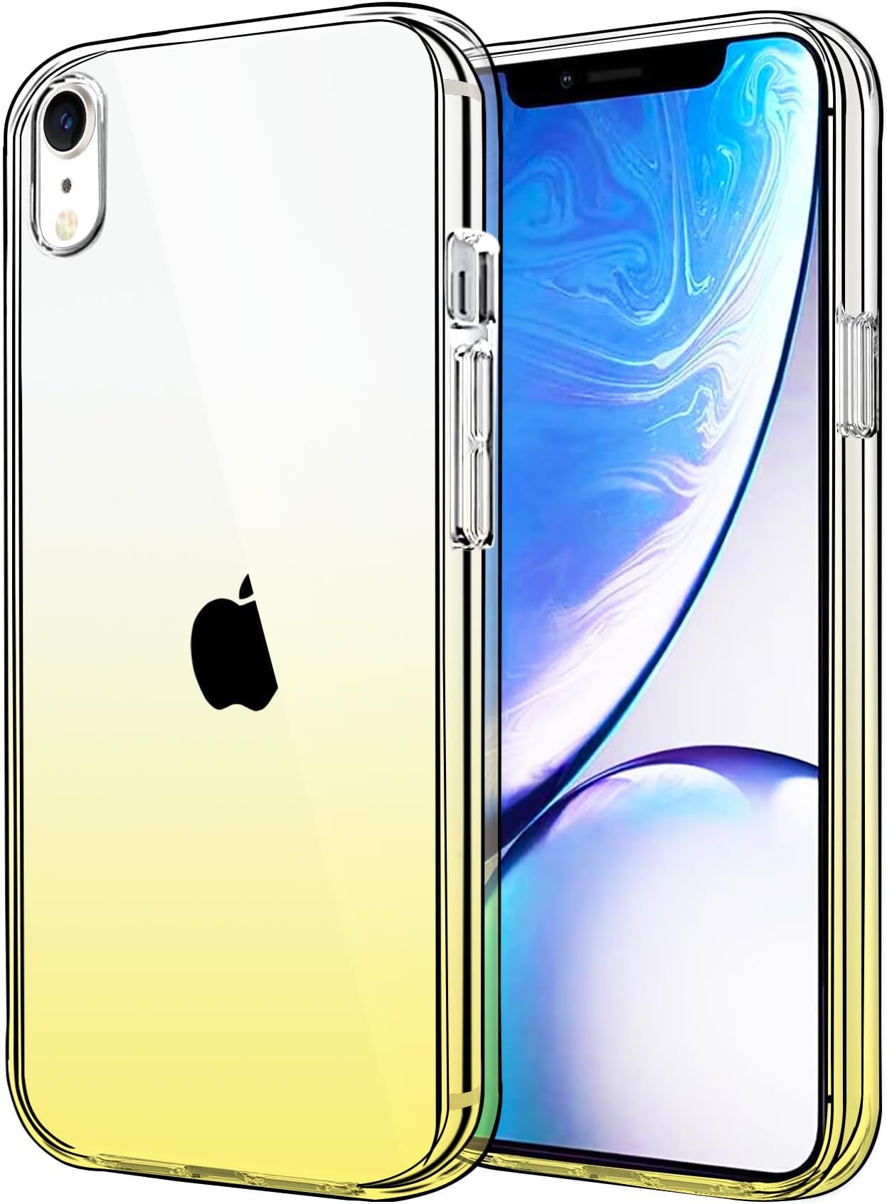 JJGooCompatible with iPhone XR Case Clear Soft Transparent Shockproof Protective Slim Thin Bumper Phone Cover for XR, Gradient Yellow