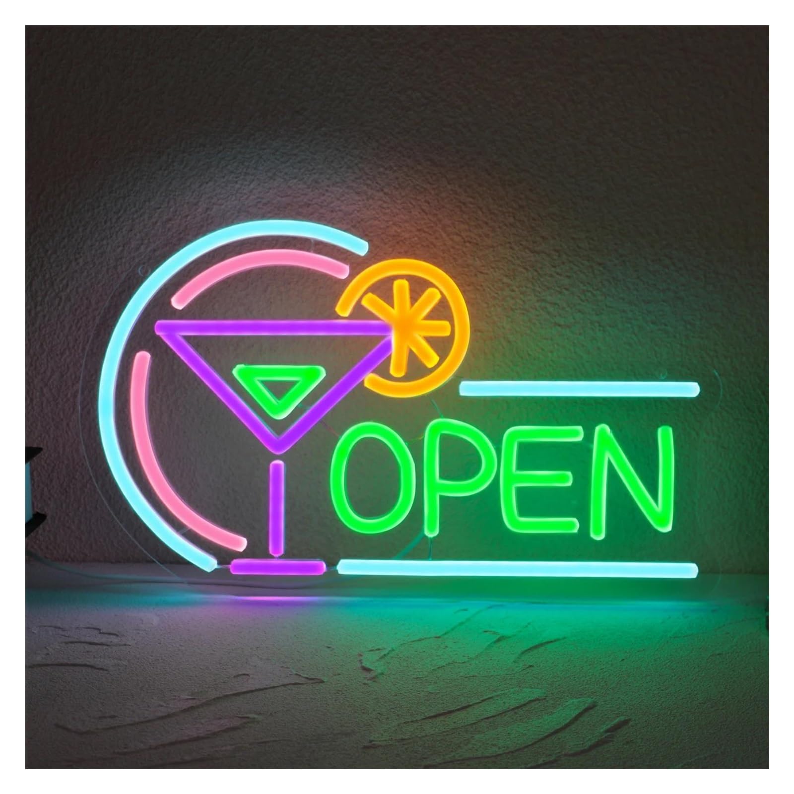 Wiszące neony artystyczne Neon Z Napisem "OPEN"LED, Dekoracja Ścienna, Ściemniacz USB, Do Barów, Sklepów, Imprez, 35 X 21,7 Cm