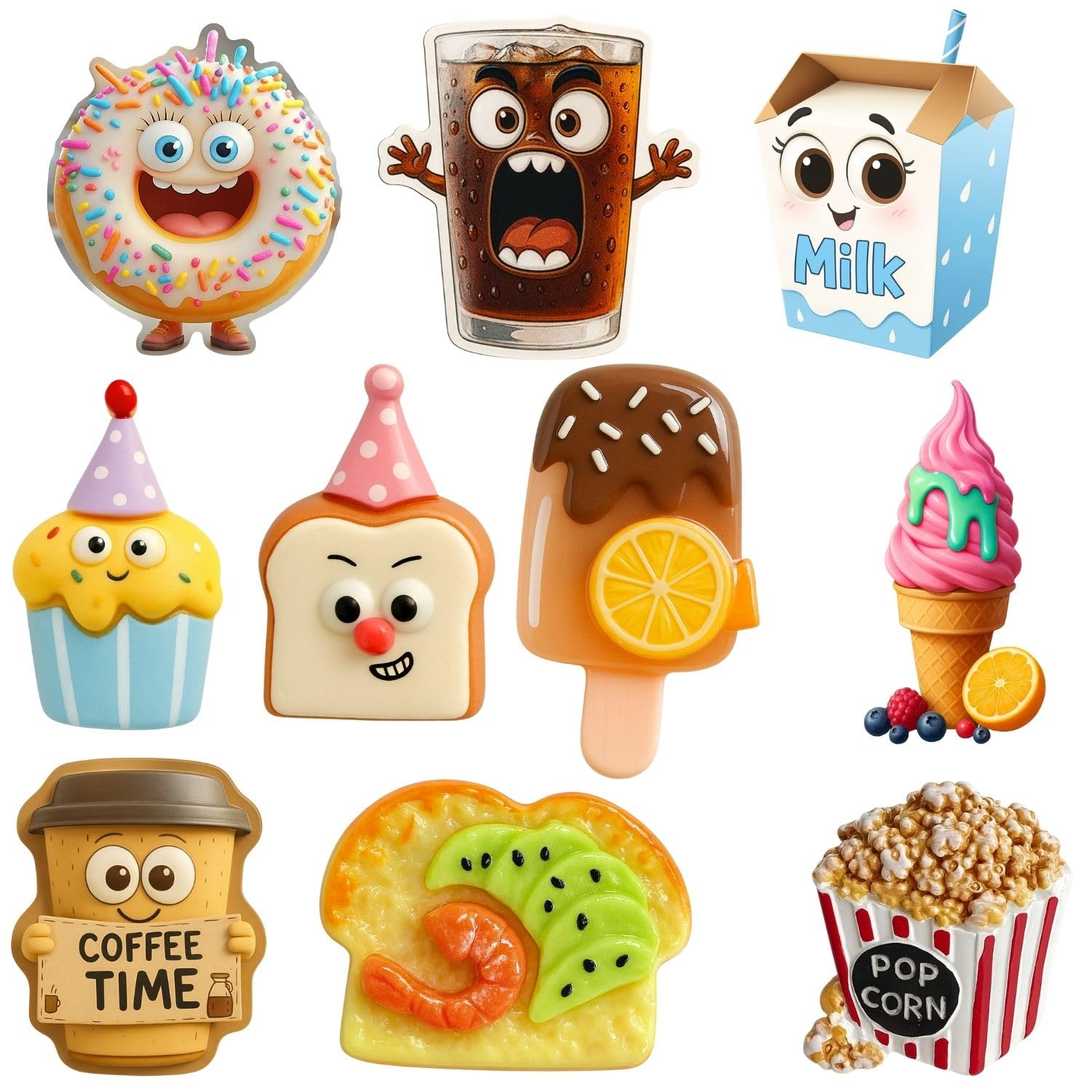 Fun Kitchen Fridge Magnet Set of 10 – Cute Decorative Magnets for Refrigerator, Whiteboard & Locker – Strong Hold, Waterproof & Durable Magnets for Home & Office Décor-image-43