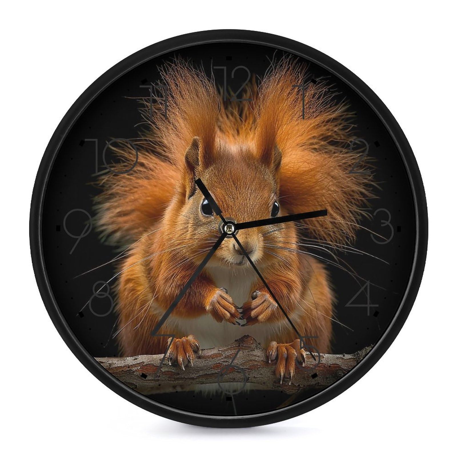 XOPEKVLAWM Wall Clock 10 Inch Non-Ticking Silent Modern Simple Style Round Decor Clocks Sitting on A Branch Clock Decorative Battery Operated Wall Clocks for Home Office Living Room Bedroom Kitchen
