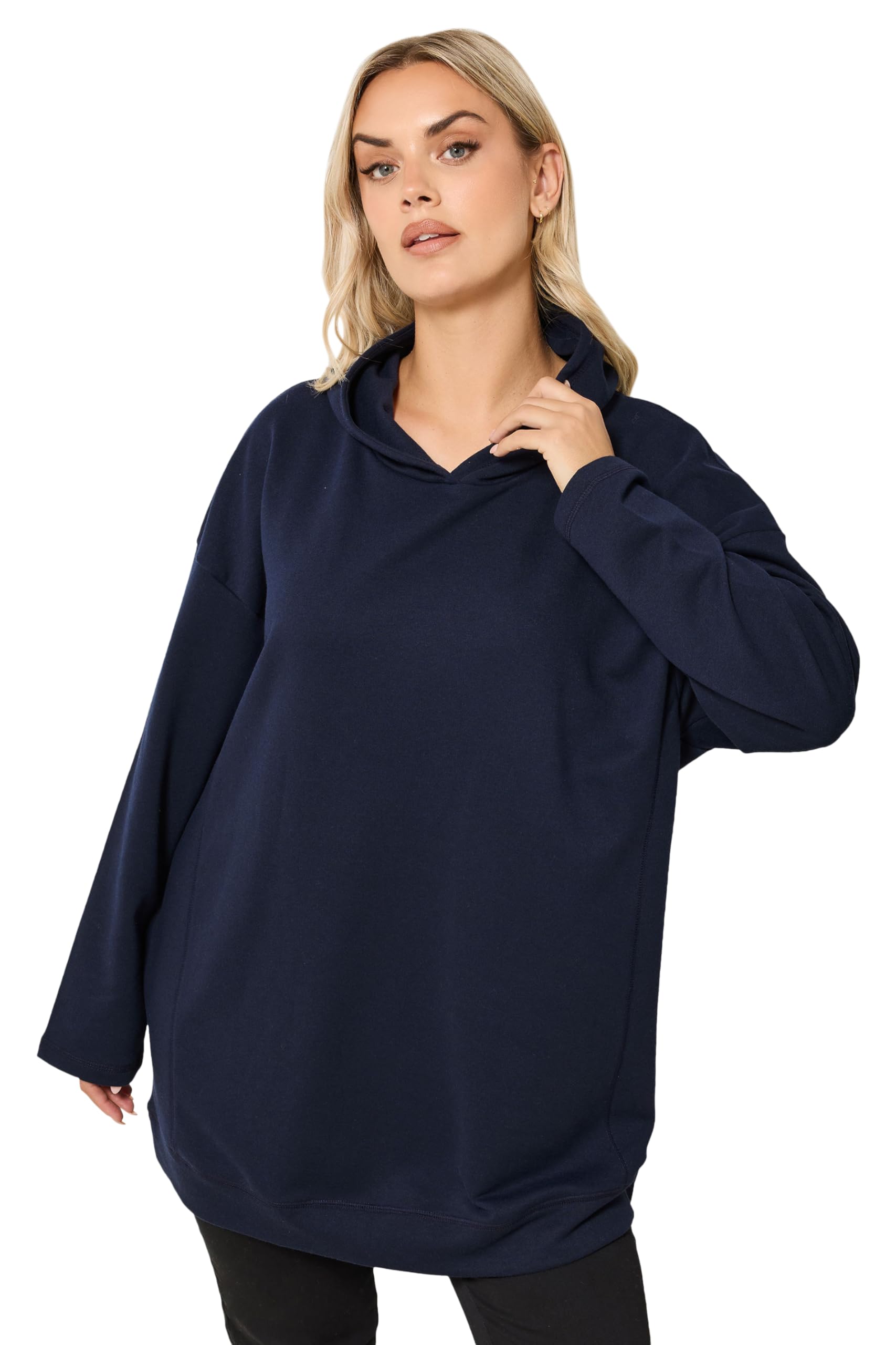 Yours Women's Seam Detail Hoodie in Dark Navy | Size: 22-24