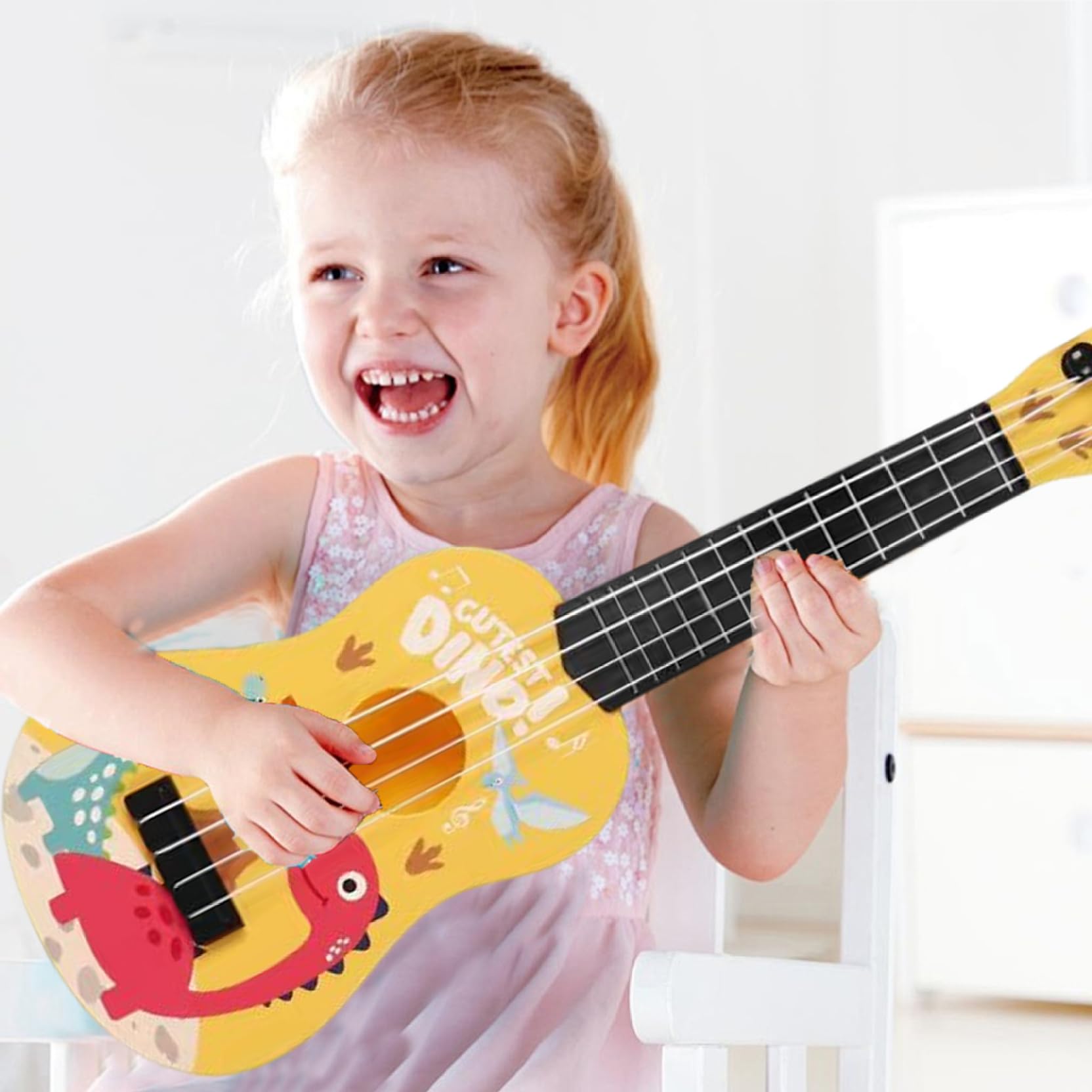 Ukelele Infantil De 4 Cuerdas – Mini Guitarra De 25.2 Cm, Resistente Y Fácil De Tocar, Para Niños Y Niñas Principiantes