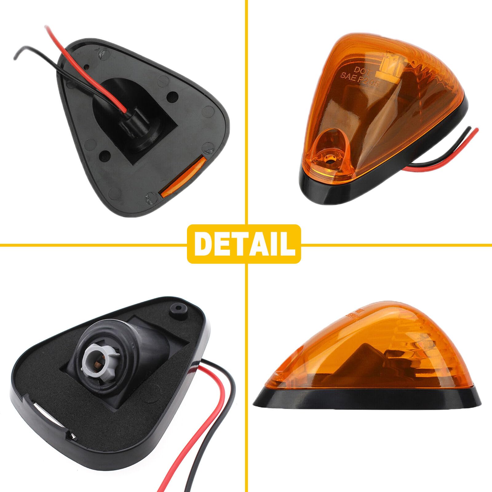 5Pcs Roof Top Cab Running Lights Amber LED Cab Lights for Ford F250 F350 F450 F550 F650 F750 1999-2016 Accessory