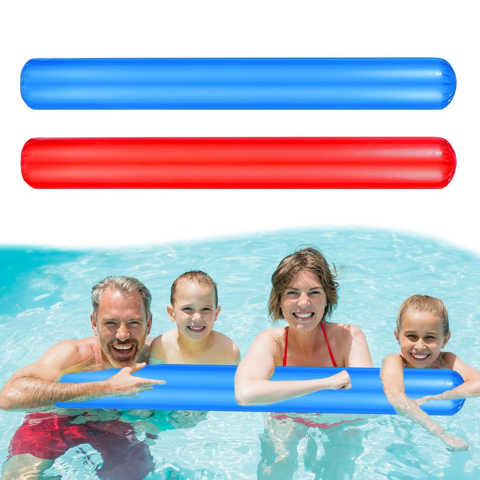 MUYAPAY 2 Pieces Inflatable Pool Float Tube, 105 cm Pool Noodles, Swimming Pool Noodle