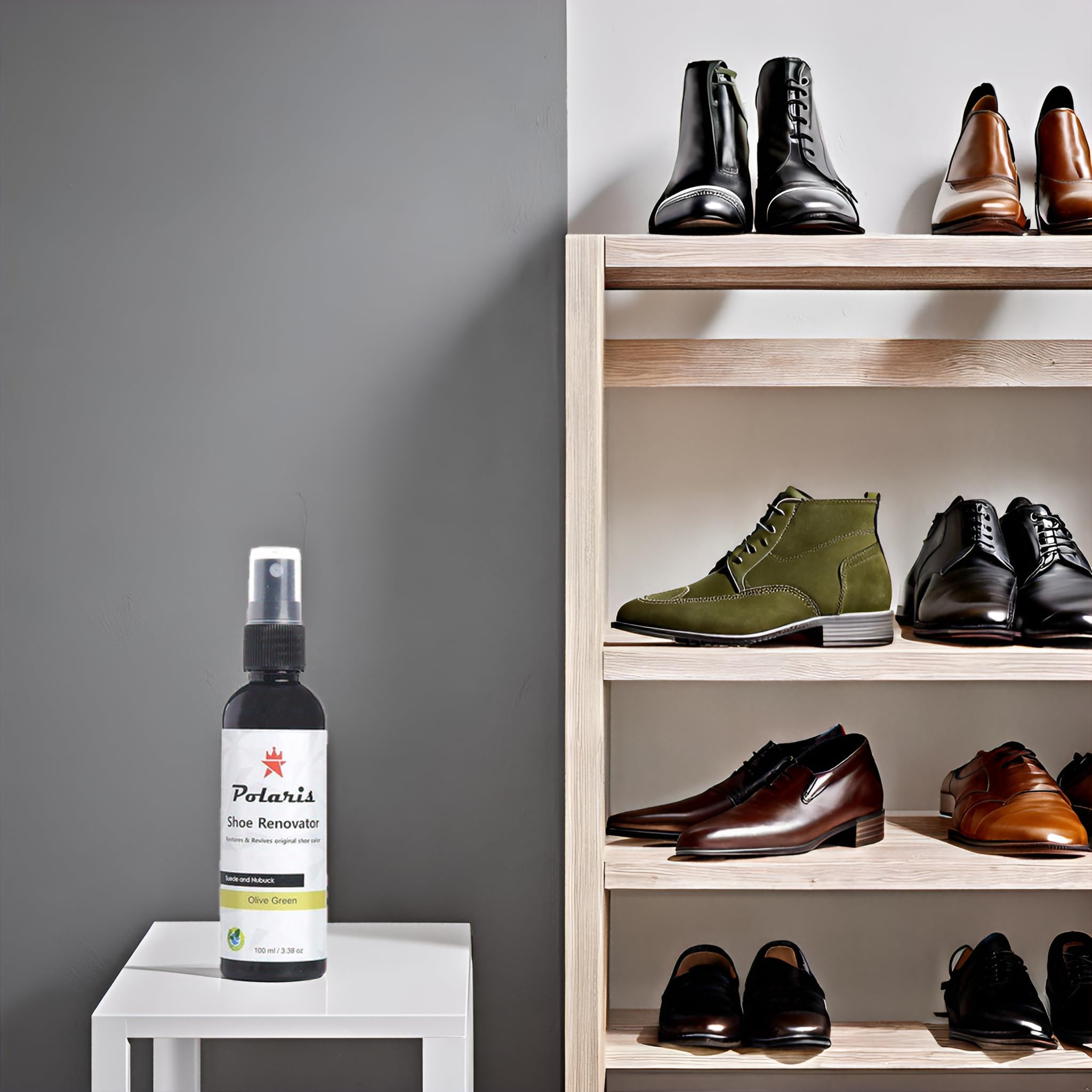polaris Suede/Nubuck Shoe Renovator and Color Reviver-Olive Green 1