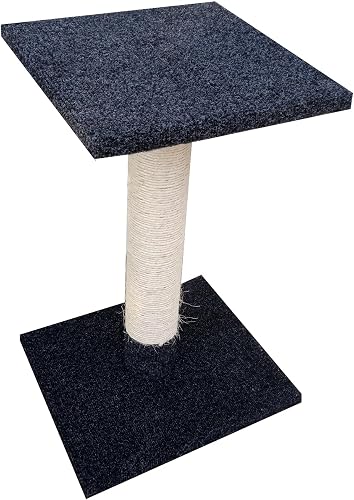 Sisal Scratch Post with Perch - Charcoal