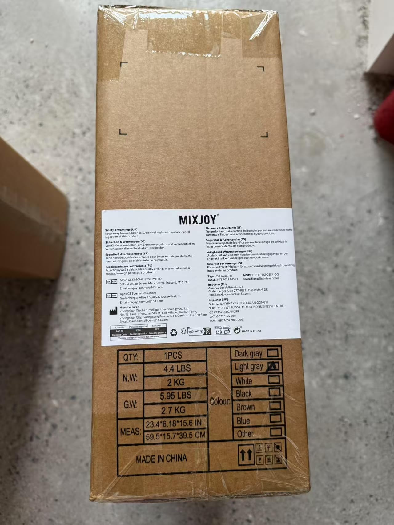 MIXJOY Bac à Litière Chat en INOX XL, Bac Litiere pour Chat 28L Grande Capacité Anti-Fuite à Bords Hauts, Design Ouvert Facile à Nettoyer avec Pelle Incluse, 56.5x36.5x25.5cm