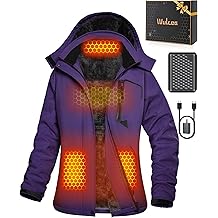 Wulcea Graphene Heated Jacket for Women Fur Lined with Large Capacity Battery Pack