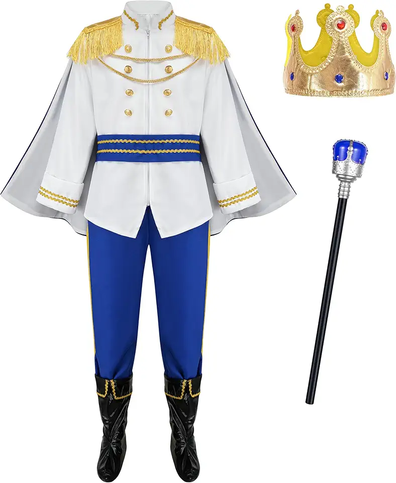 GZ-LAOPAITOU Fantasia infantil de príncipe encantado para meninos, fantasia de príncipe real, aniversário, Halloween, cosplay