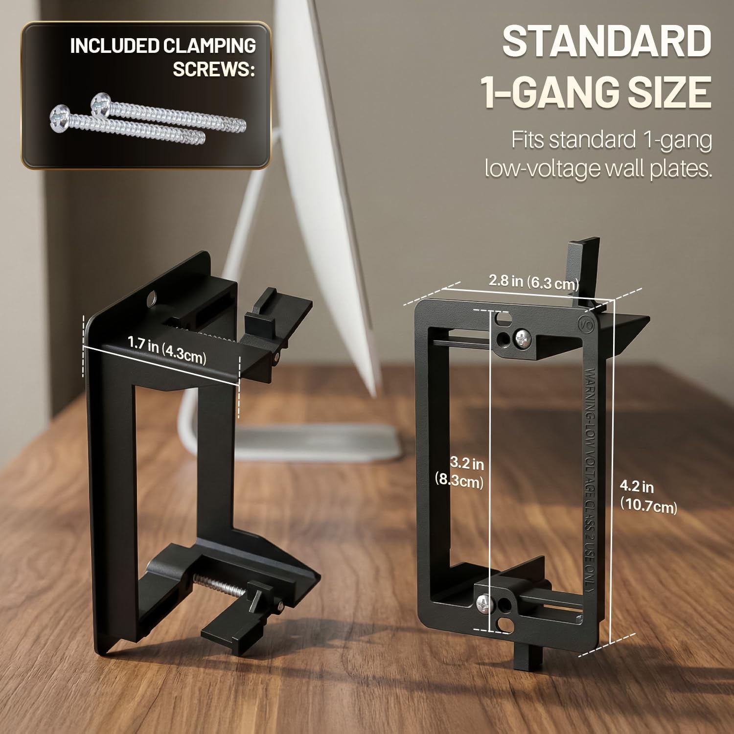 TNP Low Voltage Mounting Bracket - 10 Pack, 1 Gang Low Voltage Box for Single Wall Plate, Old Work Drywall Gang Box, Telephone Wires, Network Cables, HDMI Coax Speaker Cable Mounting Frame, Black