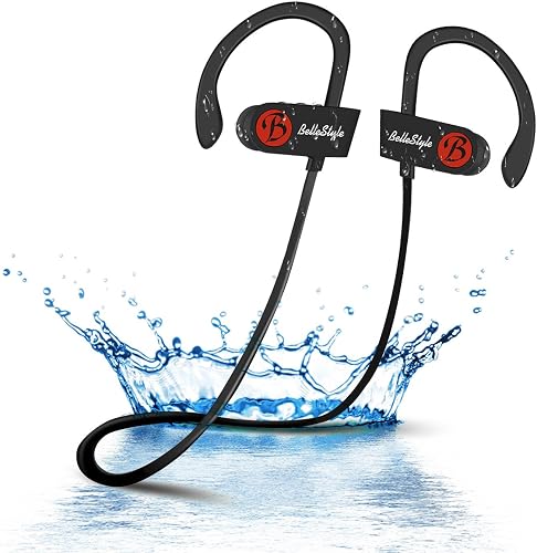 BELLESTYLE Cuffie Bluetooth 4 1  Auricolari Impermeabili Sport IPX7 Sweatproof Stereo Wireless Ultraleggere Ore Riproduzione  Cancellazione del Rumore CVC 6 0 Microfono Incorporato 