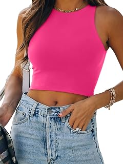 Womens Sleeveless Racerback Cropped Halter