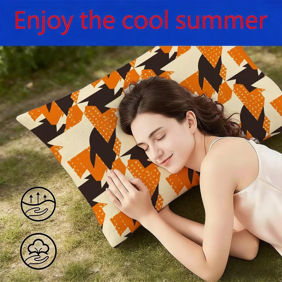 Housse de Coussin de Jardin 40x70 cm Lin Extérieur Orange