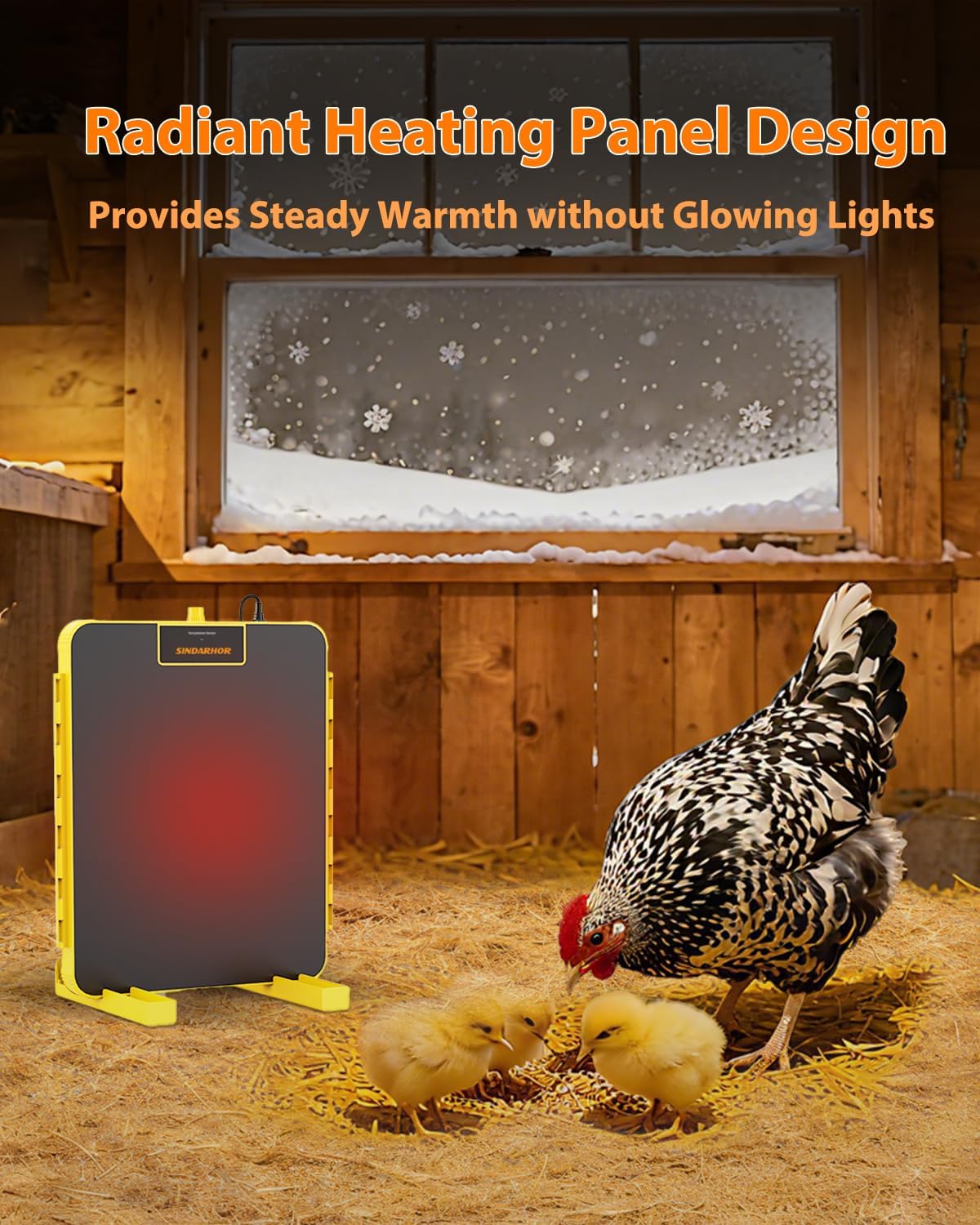Brooder Plate for Chicks,Chicken Brooder Heater with Temperature Sensor – Radiant Heating Panel for Chicken Coops Poultry (Yellow)