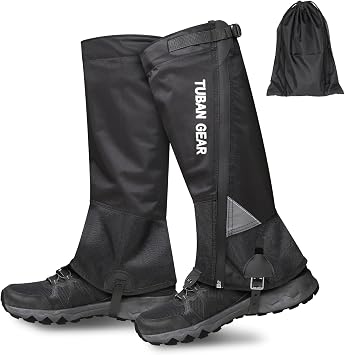 Outdoor Hiking Gaiters with Inclined-Opening Water-Release Zipper, Gaiters for Hiking, Lightweight Leg Shoe Gaiters for Men Women
