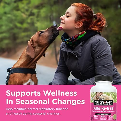 Miniatura 2 de Nutri-Vet Allerg-Eze masticables para perros  Antioxidantes formulados y ácidos omega-3  Apoya la salud respiratoria y de la piel  60 masticables