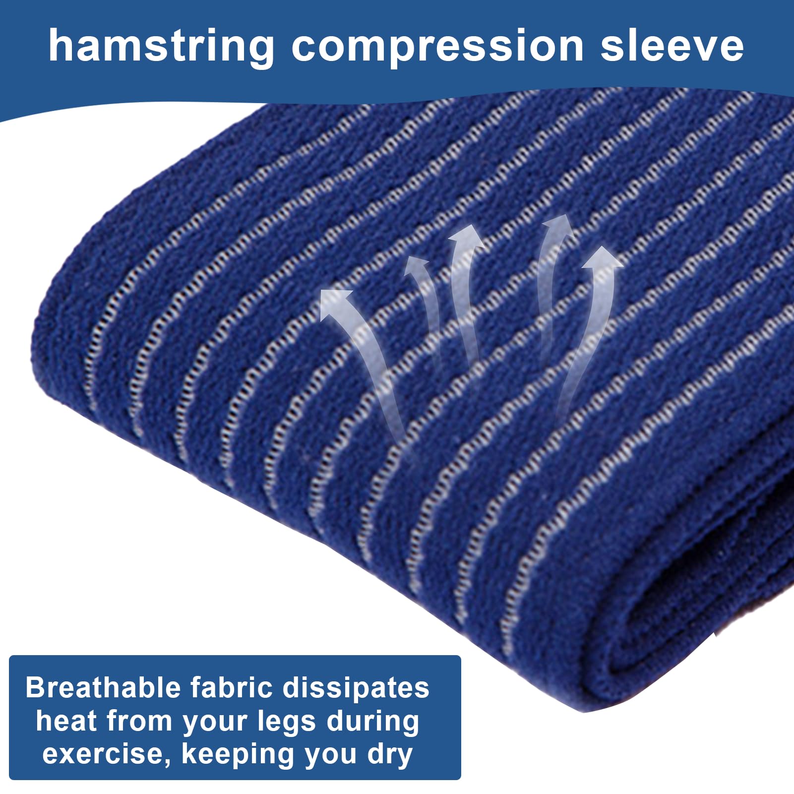 2 PCS Thigh Hamstring Compression Sleeve, Adjustable Thigh Compression Wraps for Varicose Veins Treatment for Legs, Nylon Quad Knee Support Bandage, Versatile Compression for Knee, Calf, Arm Blue — Amazon image 6
