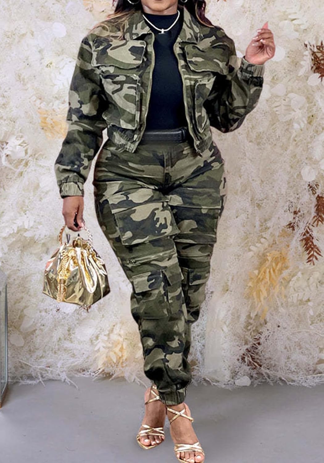 Tbahhir Womens Camo Jogger Pants, Cargo Print High Waisted Sweatpants Jogging Trousers with Pockets Casual Y2k Dressy - Image 3