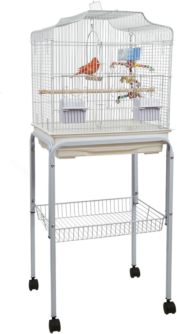 BABY PABLO BIRD CAGE WITH TABLE STAND SMALL BIRDS WHITE
