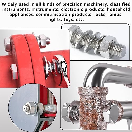 Miniatura 4 de Aienxn Kit de surtido de 550 piezas de arandelas planas, 12 tamaños SAE - 12, 716, 38, 516, 14, 316, 12#, 10#, 8#, 6#, 4#, 2#, (18-8) arandelas de