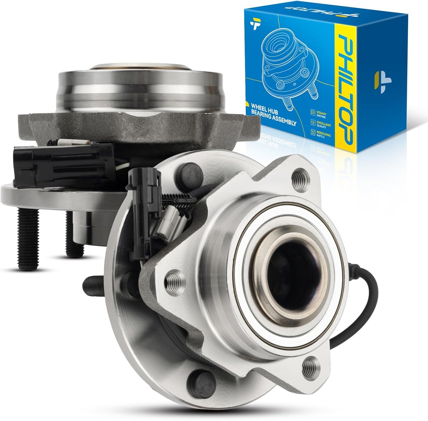 PHILTOP Front Wheel Hub Bearing for 1998-2005 Blazer, 1998-2001 Jimmy, 513200 Hub Assembly w/ABS 5 Lugs
