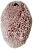 Handmade Women's Real Mongolian Lamb Fur Scarf with Clip Collar - Luxurious Warmth & Versatility