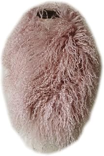 Handmade Women's Real Mongolian Lamb Fur Scarf with Clip Collar - Luxurious Warmth & Versatility