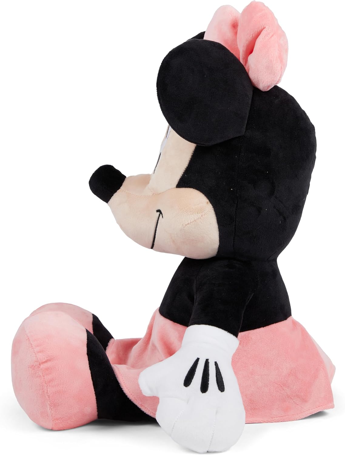 Disney Official Minnie Mouse Soft Toy for Kids, Cuddly Character with Fuzzy Texture and Embroidered Details, Flexible Ears, Plushy Suitable for All Ages, Measures 17 Inches (12 inches Sitting)