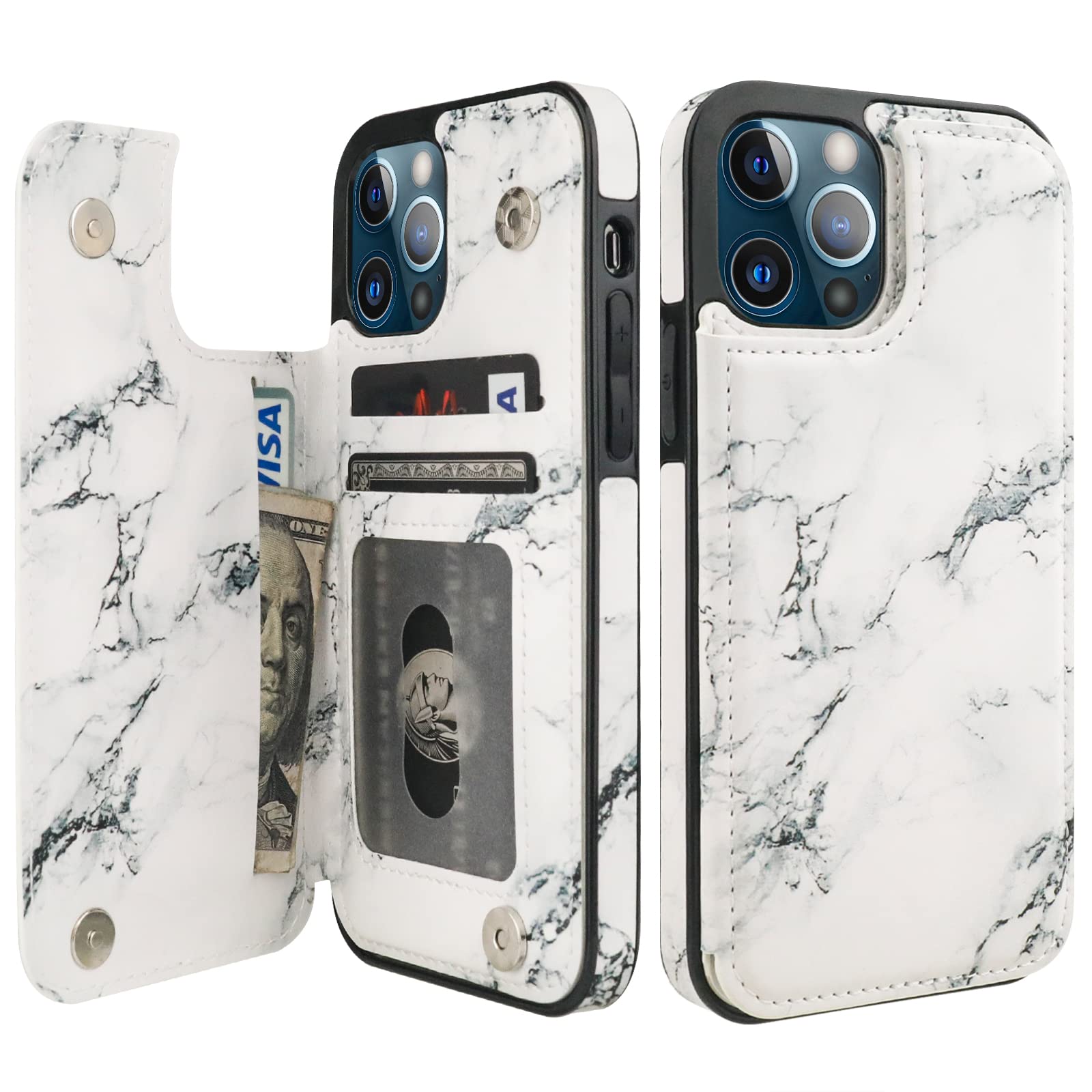HAOPINSH for iPhone 12/12 Pro Wallet Case 