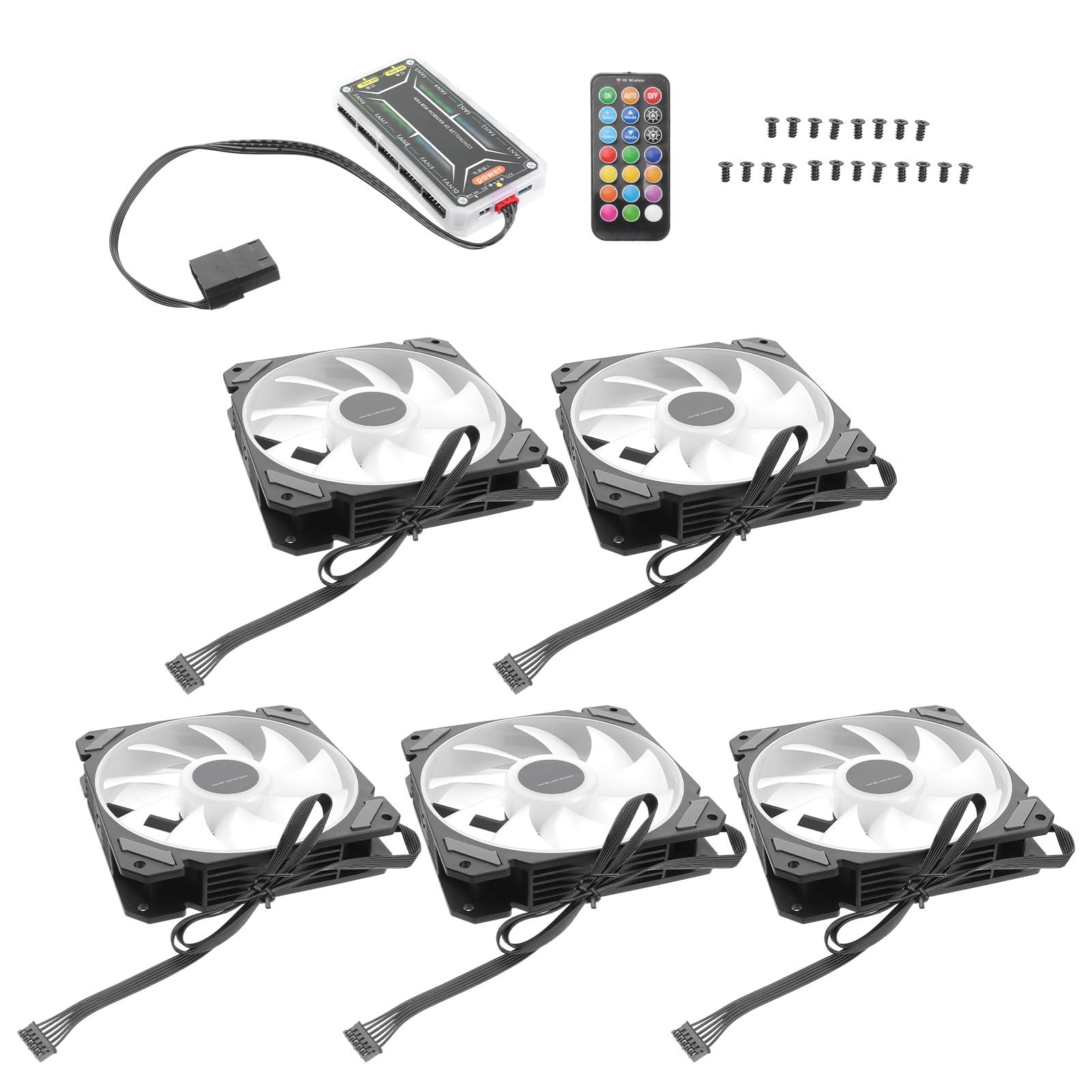 VALICLUD Ventilador de Refrigeración LED Rgb de 12cm para Computadora con Sistema de Refrigeración y Controlador Estándar Adecuado para Gaming y Decoracion Verano