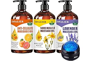 3 Pack Premium Massage Oils for Date Night Kit with Roller Massage...