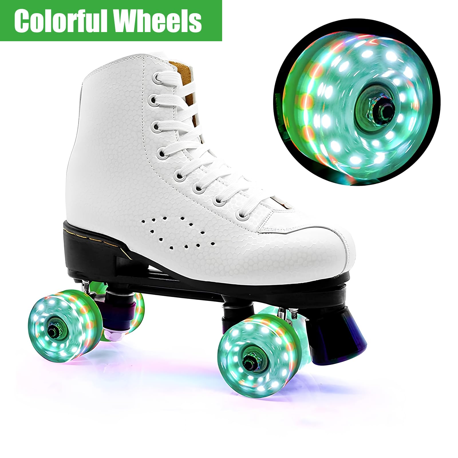 Ruedas Repuesto Patines, Paquete 8 Ruedas Patines 32 x 58 mm, Ruedas Luminosas Patines con rodamientos, Ruedas Patines Cuatro Ruedas Patinaje Cuatro Ruedas