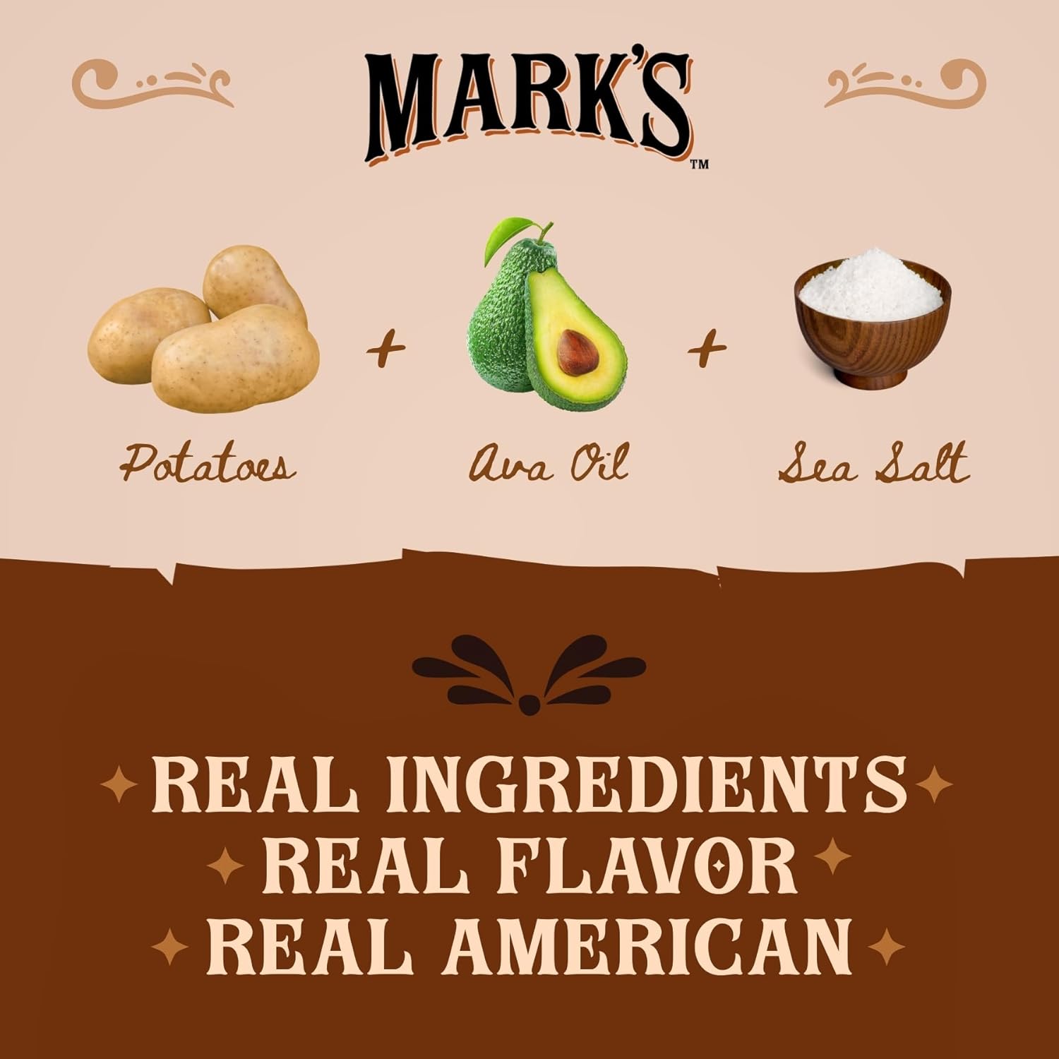 MARK’S Kettle Cooked Avocado Oil Potato Chips, Sea Salt – Gluten Free and Seed Oil Free | Sea Salt, 1 oz (Pack of 24) | Non-GMO Chips for Clean & Healthy Snacking