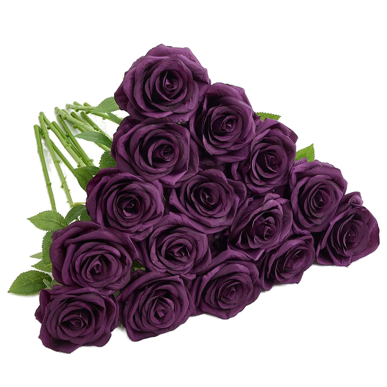 Photo 1 of Carlita‘s Blooms 15pcs Fake Roses Artificial Silk Flowers Faux Rose Flower Long Stems Bouquet for Arrangement Wedding Centerpiece Party Home Kitchen Decor