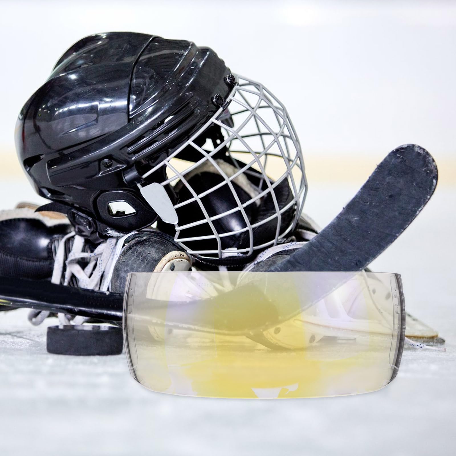 MAGICLULU Visera Antiempañante y Antirayaduras para Casco de Hockey sobre Hielo, Cubierta Protectora Transparente Ventilada para Protección Facial y Ocular, Resistente a Roturas, Compatible