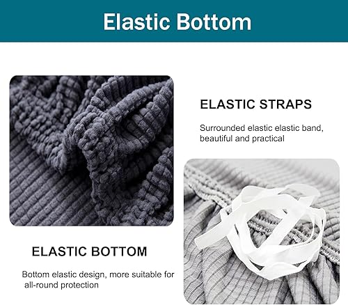 Miniatura 4 de Fundas de sofá modulares para 5 plazas, jacquard elástico, 2 piezas, funda de sofá en forma de L, elastano a cuadros, fundas de sofá en forma de L,